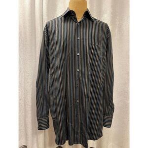 Ermenegildo Zegna‎ Men's Long Sleeve Dress Shirt Black Blue Beige Size XLT Tall